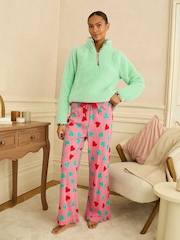 Love & Roses Aqua Blue Half Zip Jersey Borg Jumper - Image 5 of 5