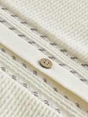 Ecru Textured Knitted Button Through Polo Shirt and Shorts Set (3mths-10yrs) - Image 8 of 8