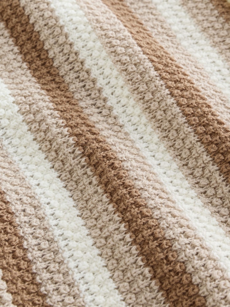 Neutral Knitted Stripe Polo Shirt (3mths-7yrs) - Image 5 of 5