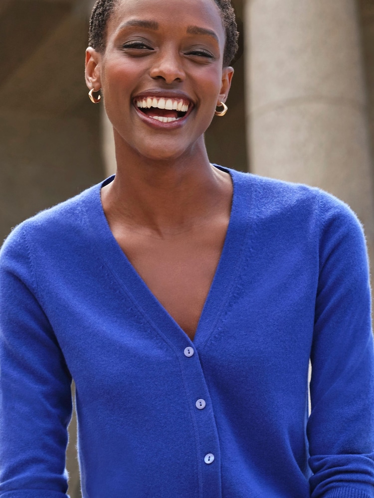 Pure Collection Cashmere V-Neck Long Sleeve Cardigan - Image 3 of 3