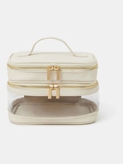 Accessorize Cream Large Clear Vanity Case - Image 1 of 2