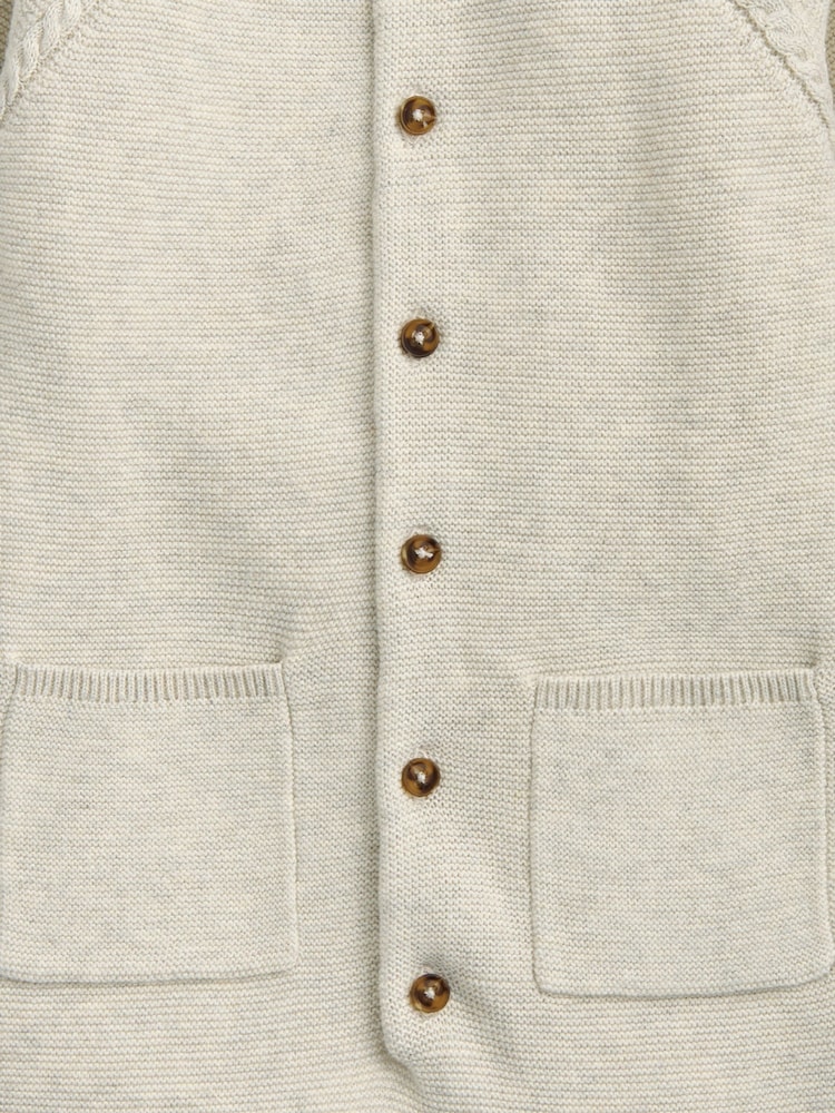 Mamas & Papas Collared Knit Brown Romper - Image 3 of 3 Mamas & Papas Collared Knit Brown Romper - Image 3 of 3