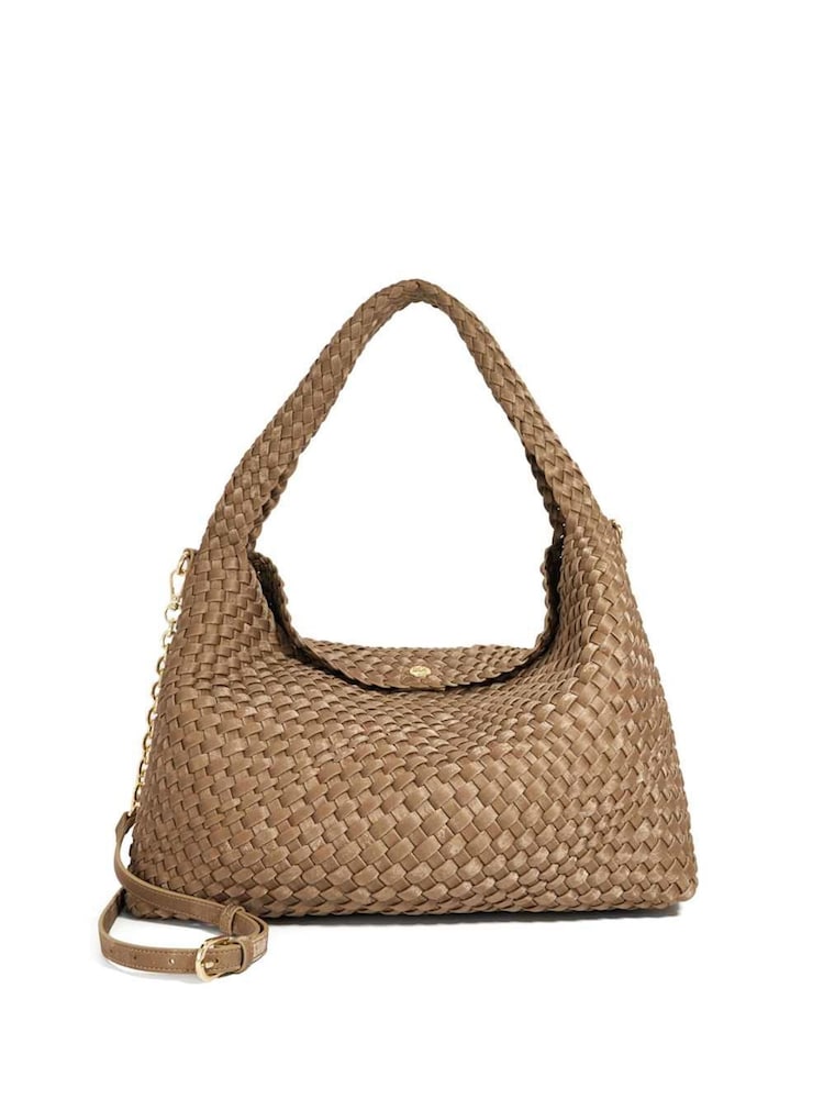 Dune London Brown Large Deliberate L Woven Slouch Bag - Image 1 of 5