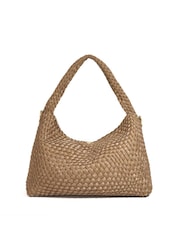 Dune London Brown Large Deliberate L Woven Slouch Bag - Image 2 of 5