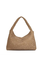 Dune London Brown Large Deliberate L Woven Slouch Bag - Image 4 of 5