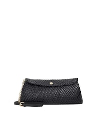 Dune London Black Encourage Woven Clutch Bag - Image 1 of 5
