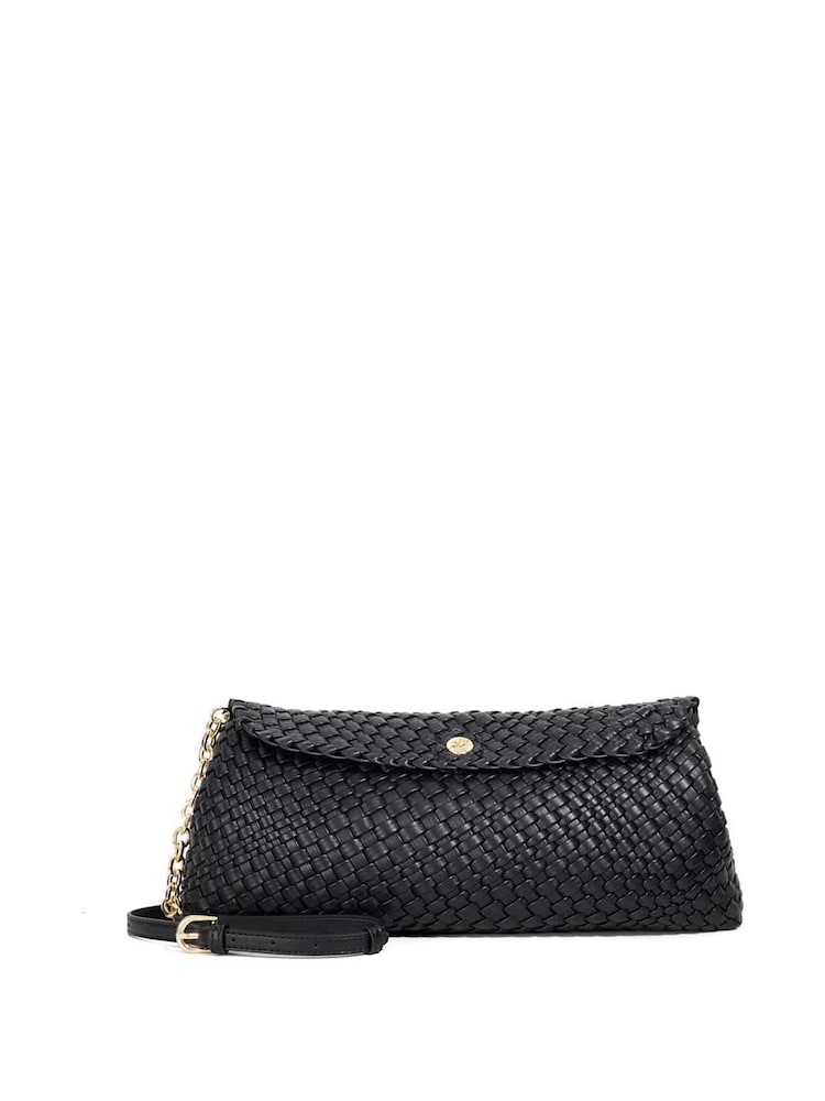 Dune London Black Encourage Woven Clutch Bag - Image 1 of 5