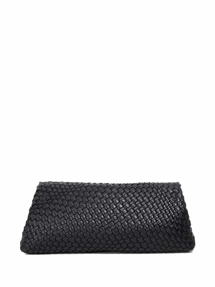 Dune London Black Encourage Woven Clutch Bag - Image 2 of 5