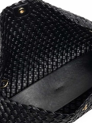 Dune London Black Encourage Woven Clutch Bag - Image 4 of 5