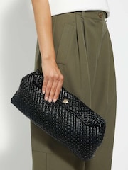 Dune London Black Encourage Woven Clutch Bag - Image 5 of 5