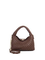 Dune London Brown Mini Dinkydeliberate Woven Slouch Brown Bag - Image 1 of 5