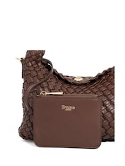 Dune London Brown Mini Dinkydeliberate Woven Slouch Brown Bag - Image 3 of 5