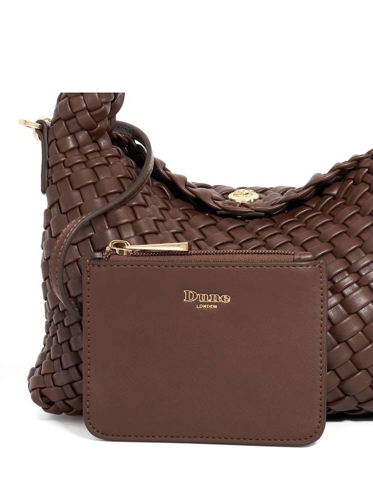 Buy Dune London Dark Brown Mini Dinkydeliberate Woven Slouch Brown