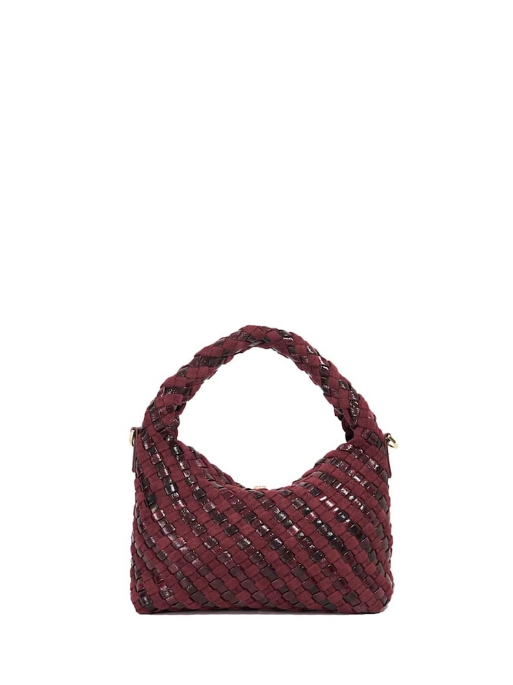 Dune London Purple Mini Dinkydeliberate Woven Slouch Bag - Image 2 of 5