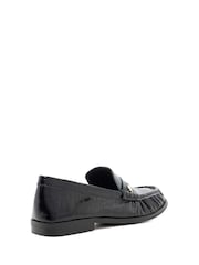 Dune London Black Grisella Ruch Detail Penny Loafers - Image 3 of 5
