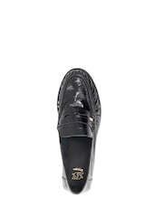 Dune London Black Grisella Ruch Detail Penny Loafers - Image 4 of 5