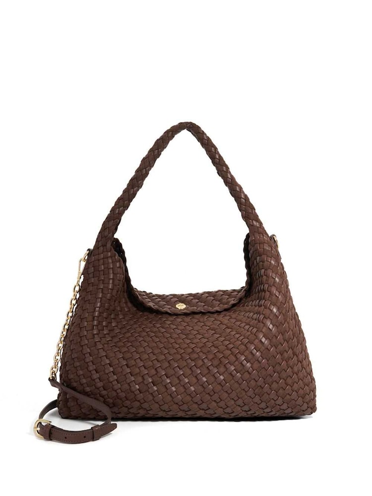 Dune London Brown Large Deliberate L Woven Slouch Bag - Image 1 of 5