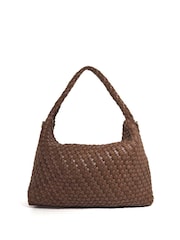Dune London Brown Large Deliberate L Woven Slouch Bag - Image 2 of 5