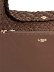 Dune London Brown Large Deliberate L Woven Slouch Bag - Image 3 of 5