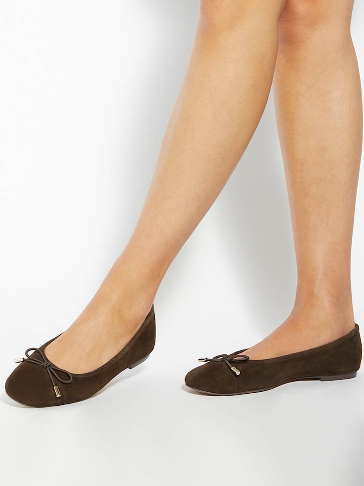 Dune London Brown Highest Flexible Sole Contrast Ballet Pump - Image 1 of 6