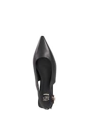 Dune London Black Hostess Angle Heel Slingback Shoes - Image 4 of 5