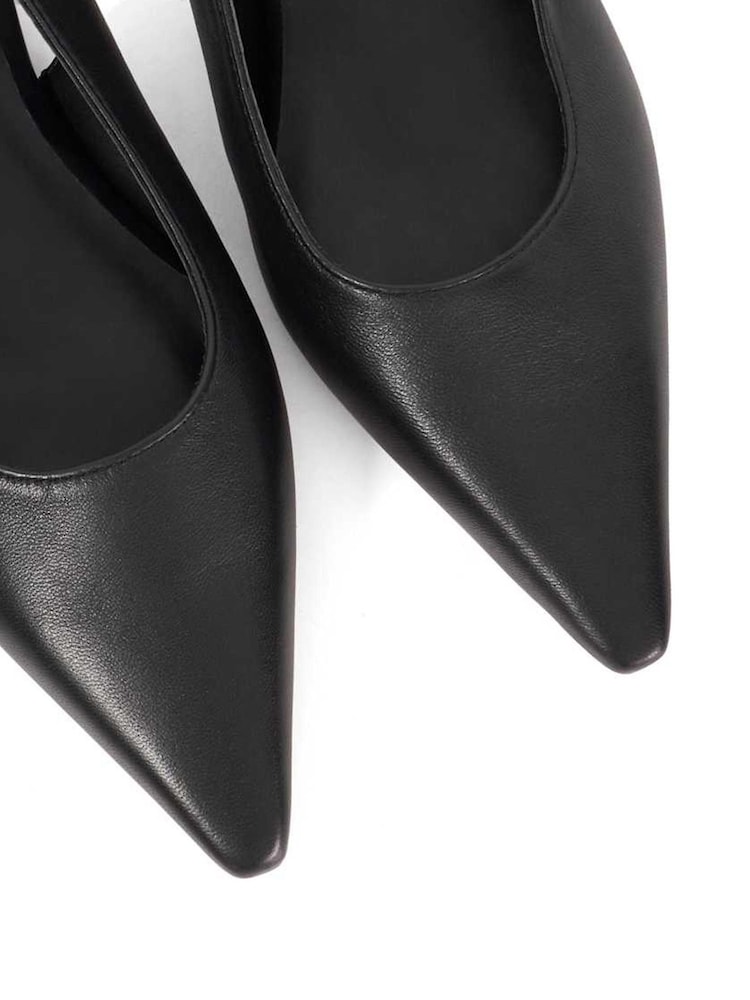 Dune London Black Hostess Angle Heel Slingback Shoes - Image 5 of 5