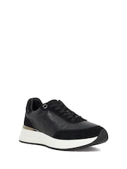 Dune London Black Emotion Gold Clip Lace-Up Runner Trainers - Image 2 of 5