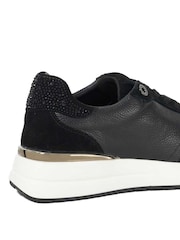 Dune London Black Emotion Gold Clip Lace-Up Runner Trainers - Image 5 of 5