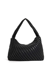 Dune London Black Large Deliberate L Woven Slouch Bag - Image 2 of 5