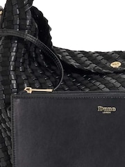 Dune London Black Large Deliberate L Woven Slouch Bag - Image 3 of 5
