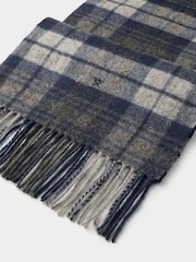 Hackett Cashmere Wool Logo Plaid Scarf - Image 3 of 4