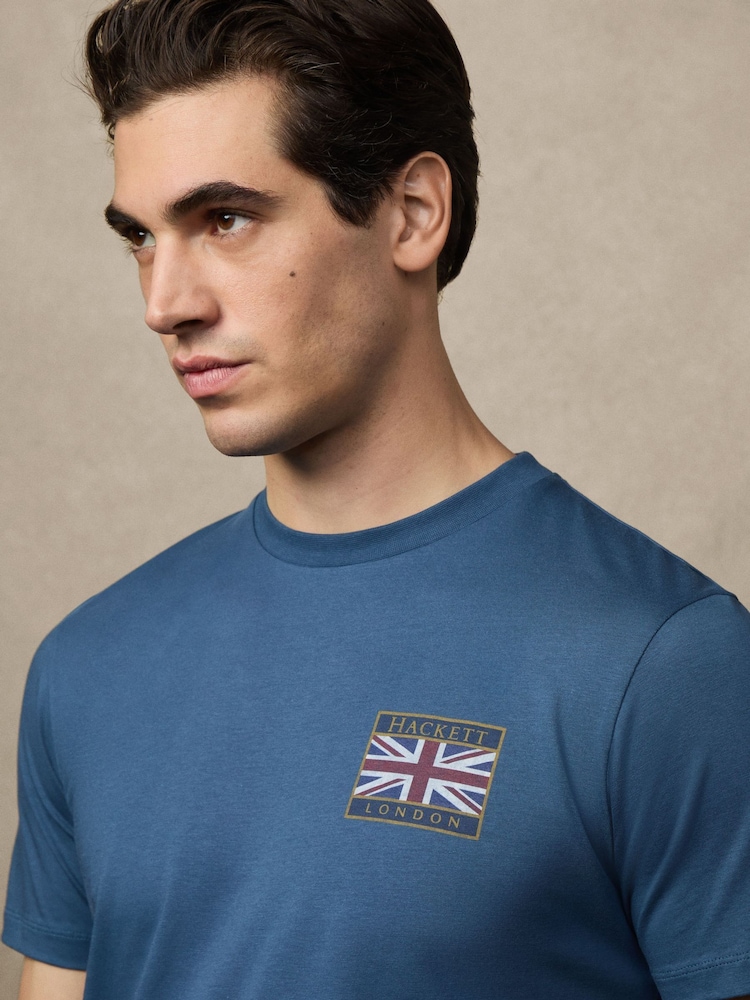 Albastru - Hackett Heritage Rally Union Jack T-Shirt - Image 6 of 7