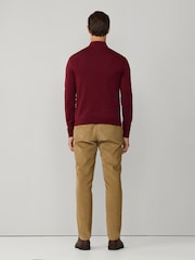 Hackett Cotton Embroidered Logo Quarter Zip Jumper - Image 5 of 7