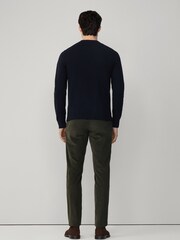 Hackett Blue Merino Wool Argyle Crew Neck Jumper - Image 5 of 6
