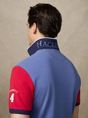 Hackett Blue Heritage Number Multi Polo Shirt - Image 2 of 6
