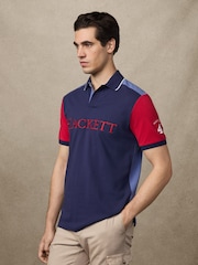 Hackett Blue Heritage Number Multi Polo Shirt - Image 4 of 6