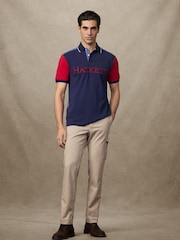 Hackett Blue Heritage Number Multi Polo Shirt - Image 6 of 6
