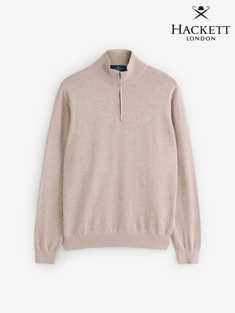 Hackett Cotton Embroidered Logo Quarter Zip Jumper - Image 10 of 10 Hackett Cotton Embroidered Logo Quarter Zip Jumper - Image 10 of 10