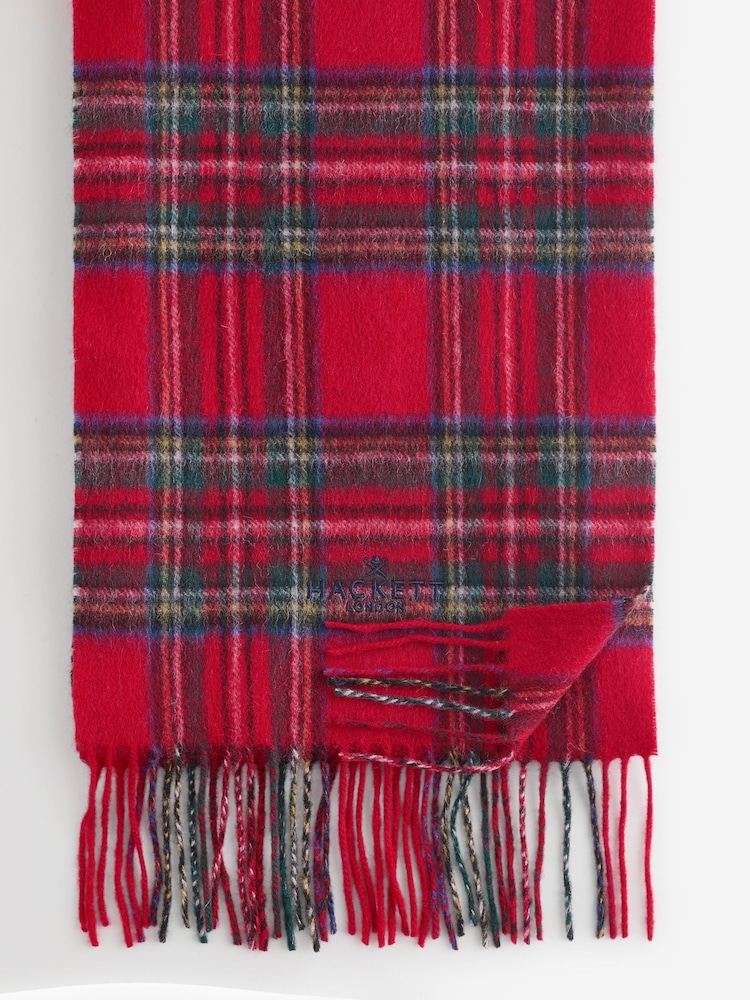 Hackett Cashmere Wool Logo Plaid Scarf - Image 1 of 1 Hackett Cashmere Wool Logo Plaid Scarf - Image 1 of 1
