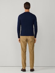 Hackett Pure Cotton Crew Neck Cable Jumper - Image 5 of 7