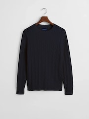 Hackett Pure Cotton Crew Neck Cable Jumper - Image 7 of 7