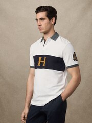 Hackett Heritage Crest Panel White Polo Shirt - Image 4 of 6