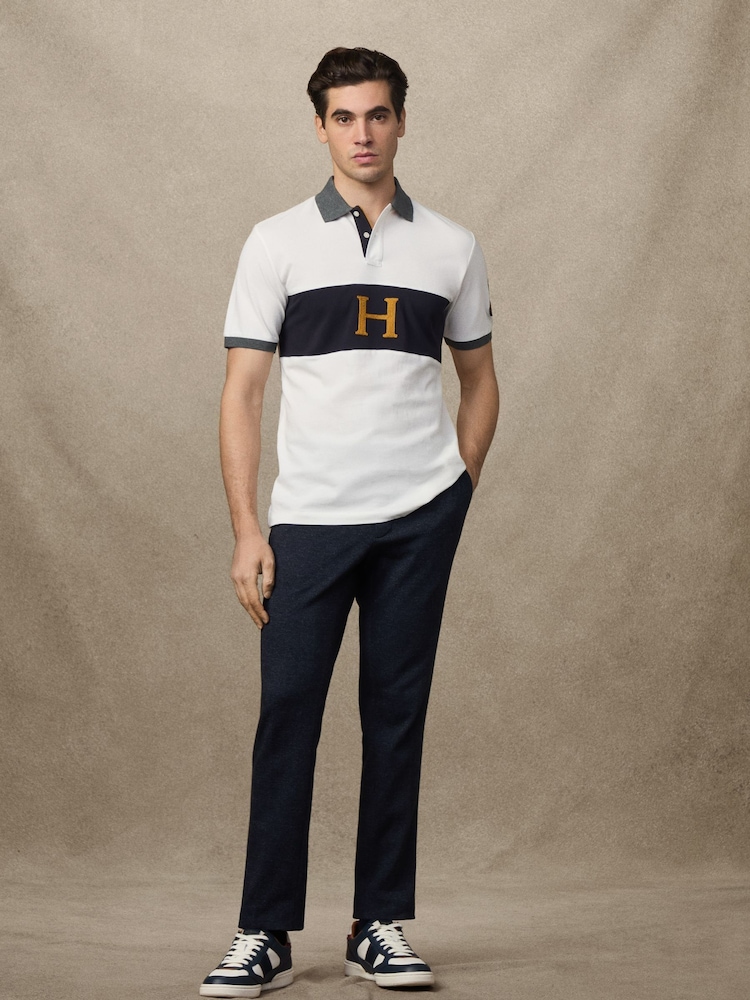 Hackett Heritage Crest Panel White Polo Shirt - Image 6 of 6