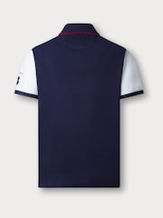 Rdeča polo majica s kratkimi rokavi in številki Hackett Classic Fit - Slika 9 iz 9