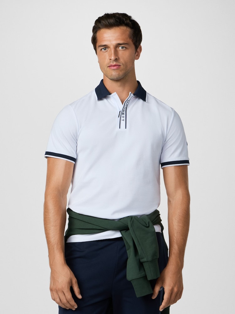 Hackett HS Golf Zip Placket Polo Shirt - Image 1 of 6 Hackett HS Golf Zip Placket Polo Shirt - Image 1 of 6