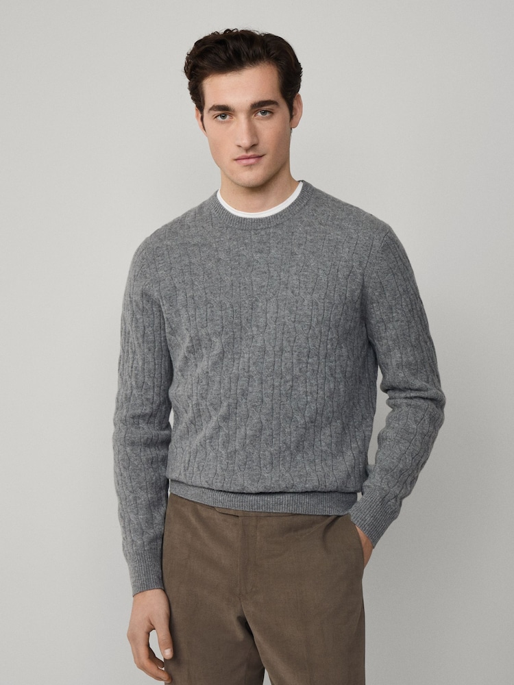 Hackett Lambswool Cable Crew Neck Jumper - Image 2 of 6