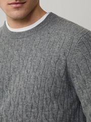 Hackett Lambswool Cable Crew Neck Jumper - Image 3 of 6