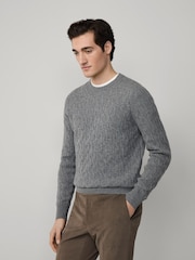 Hackett Lambswool Cable Crew Neck Jumper - Image 4 of 6