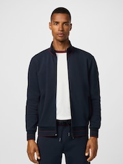 Hackett Sport Jacquard Tipped Full Zip Sweat Top - Image 2 of 6