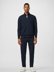 Hackett Sport Jacquard Tipped Full Zip Sweat Top - Image 6 of 6